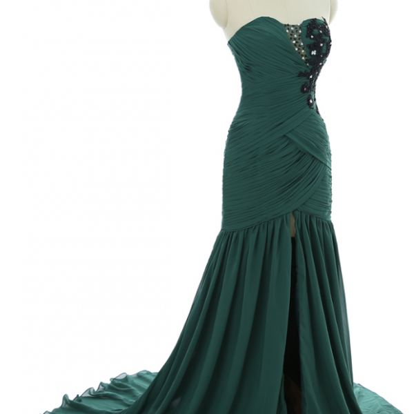 The Green Mermaid Wedding Dress Evening Dress In The Silk Tulle