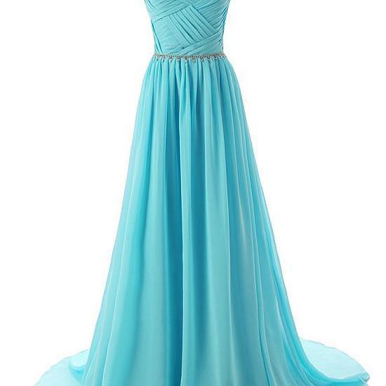 A Line Bateau Long Sleeves Beadings Tulle Prom Dress LBQ0533 main image 1