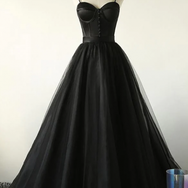 prom dresses,tulle long A line prom dress evening dress