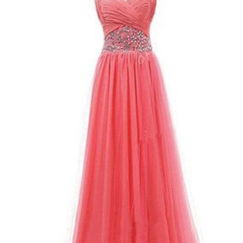 Lovely A Line Halter Chiffon Long Prom Dress,Formal Dress main image 1