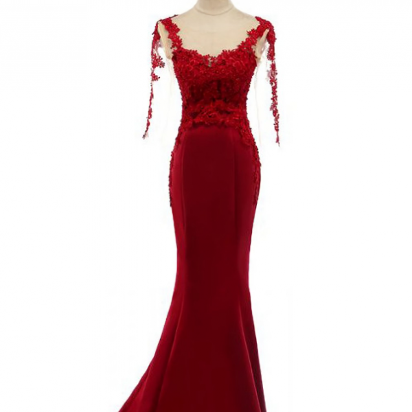 Long Sleeve Lace Off Shoulder A Line Long Custom Evening Prom Dresses, 17435