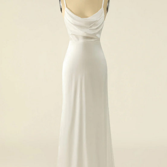 Elegant Simple Satin Formal Prom Dress, Beautiful Long Prom Dress, Banquet Party Dress