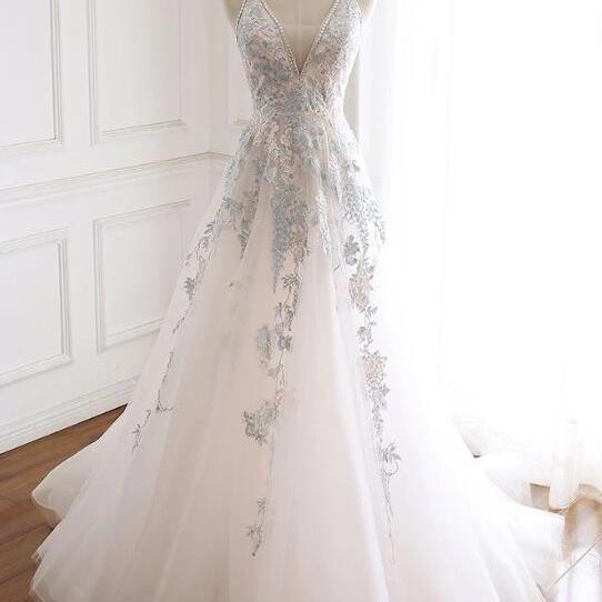 A-Line/Elegant Sheer Neck Long Sleeves Applique Floor-Length Chiffon Plus Size Prom Dresses main image 0
