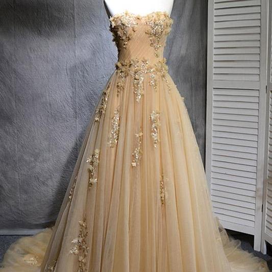 Elegant Long A-line Off the Shoulder Tulle Formal Prom Dress with Sleeves main image 1