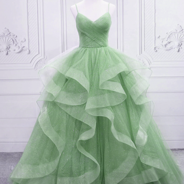 Prom Dresses, Prom Dresses,Tulle Long Formal Dress Party Dress Green Evening Dress