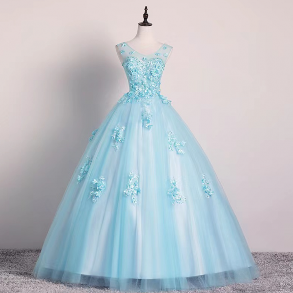 Prom Dresses,V-neck Party Dress, Pretty Fairy Ball Gown Dress