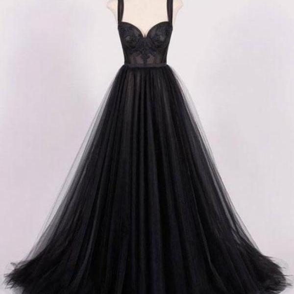 Prom Dresses,Ball Gown Sexy Black Sweetheart Wedding Dress Evening Dress 