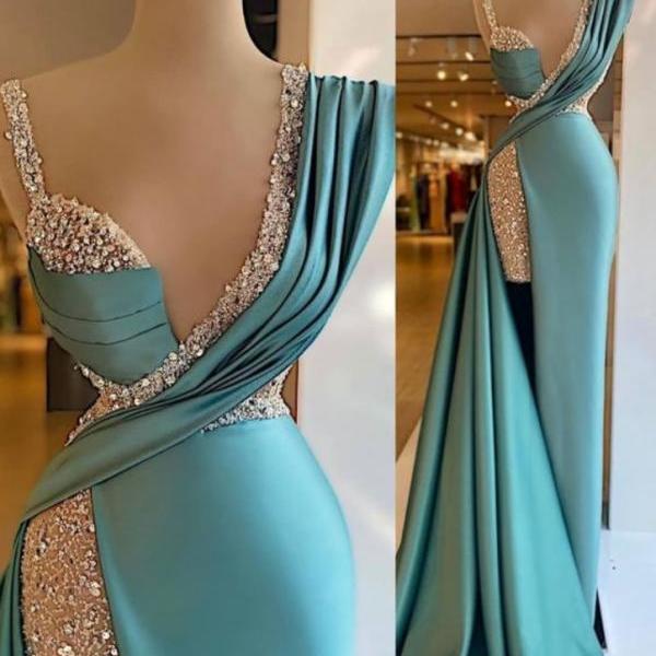Prom Dresses,Elegant Evening Sequins Embellished Prom Long Dresses