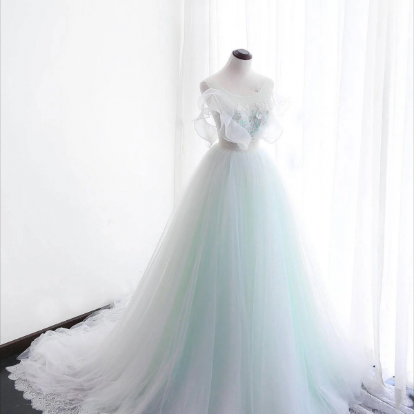 Elegant Mint Long Simple Mermaid Prom Dresses main image 1