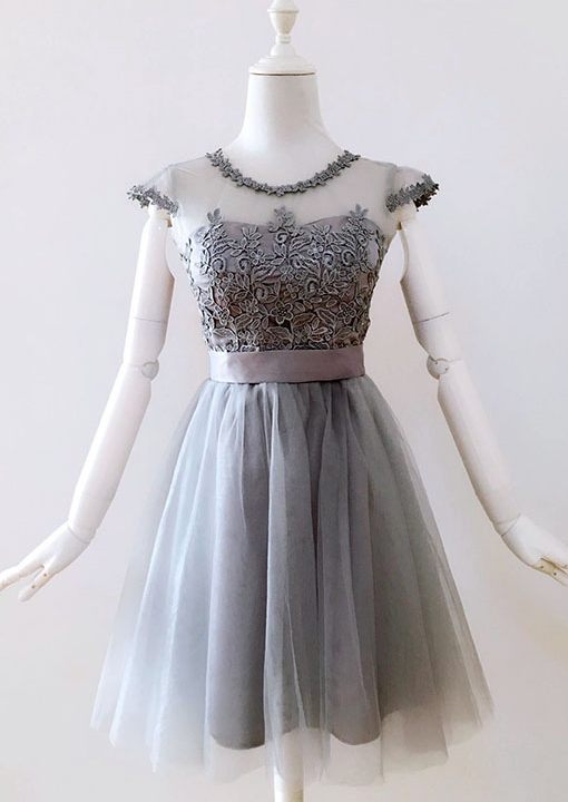 Cap Sleeves Lace A-line Charming Homecoming Dress, HC010 main image 0