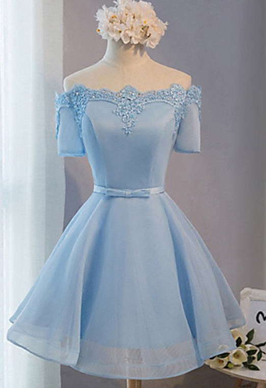 A Line Off the Shoulder Short Homecoming Dress