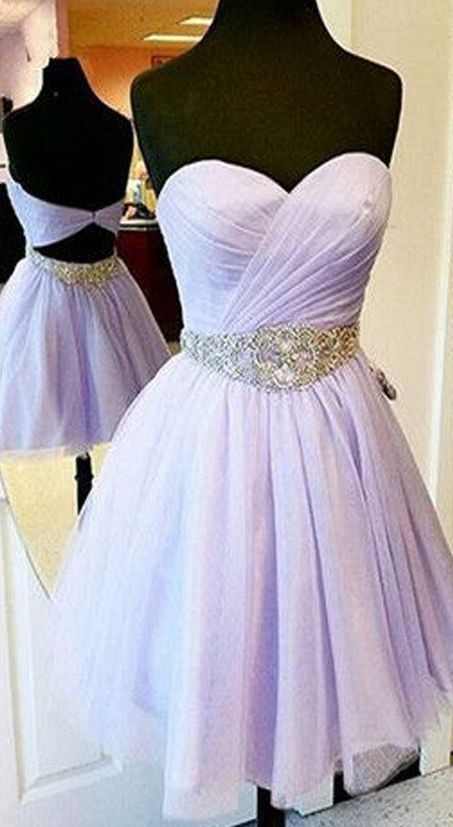 Short Lilac Sweetheart Sparkly Evening Party Graduation Homecoming Prom ...