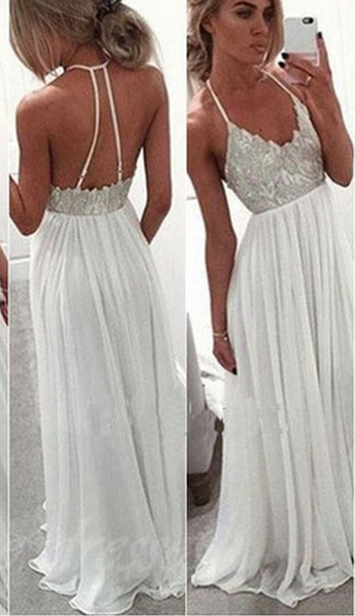 White Prom Dresses,white Evening Gowns,simple Formal Dresses,prom