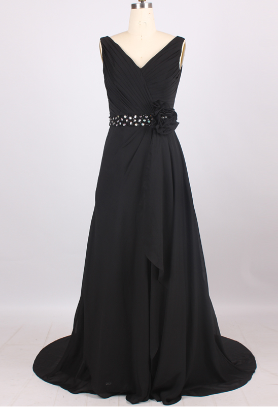 Black Evening Dresses,long Evening Dresses,evening Dresses Chiffon,v