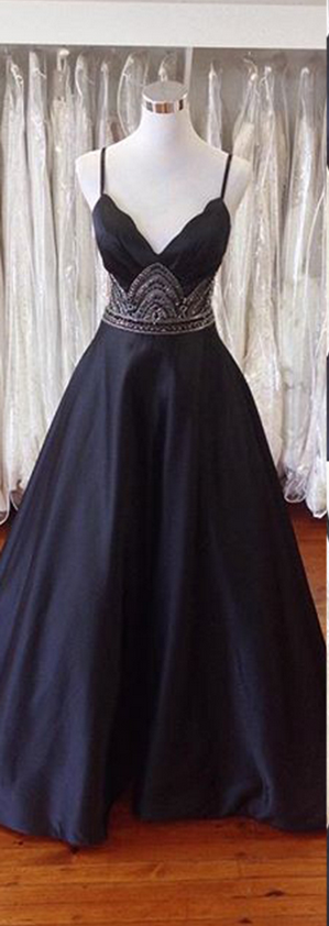 Trendy A-Line Spaghetti Straps Sleeveless Open Back Sweep/Brush Train Prom Dress