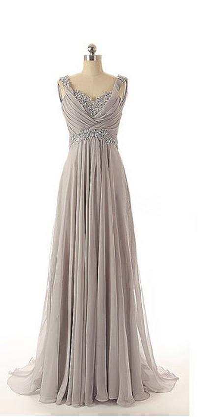 Lace Top A-line Floor-length Chiffon Dress Plum