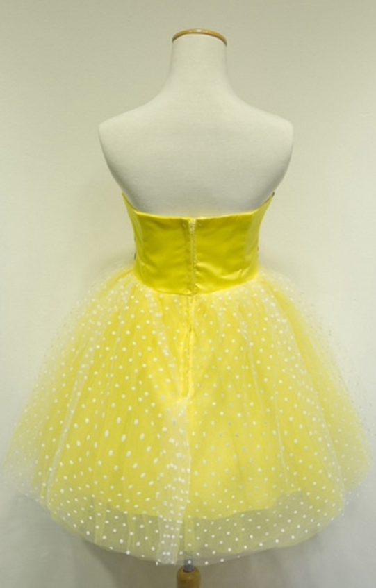 Yellow A-line Butta Print Short Dress main image 1