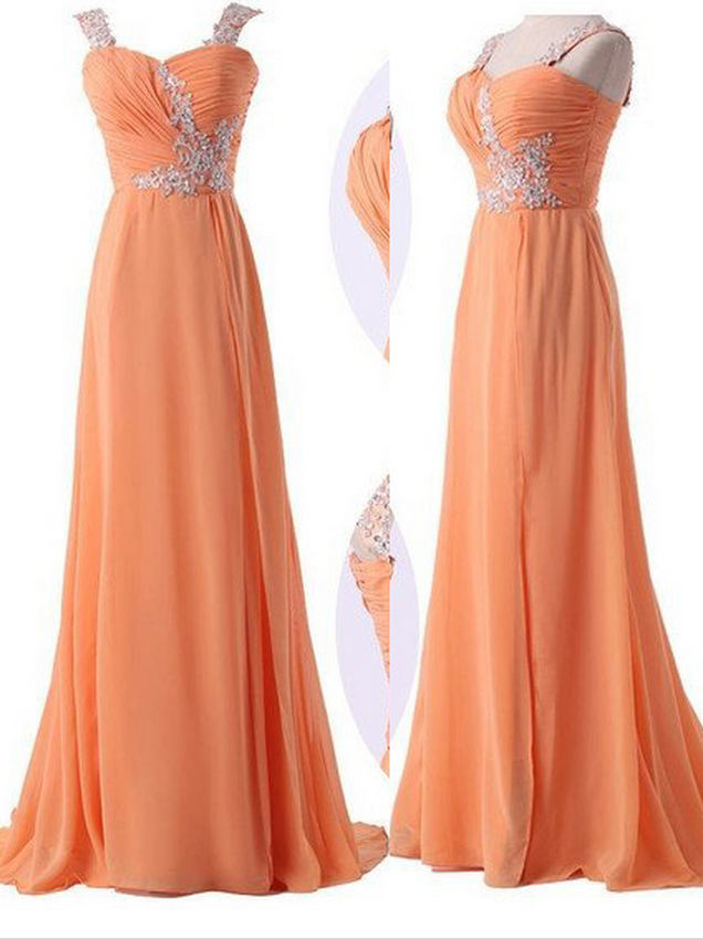 Long Sleeves A Line Chiffon Stars Prom Dresses with Slit LBQ2746
