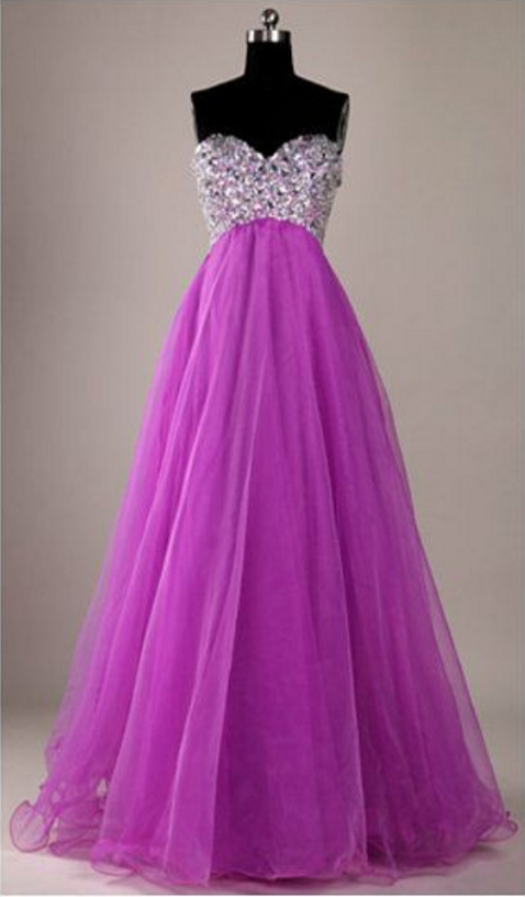 Sweatheart Neck Prom Dress,strapless Prom Dress,beading Prom Dress,long ...