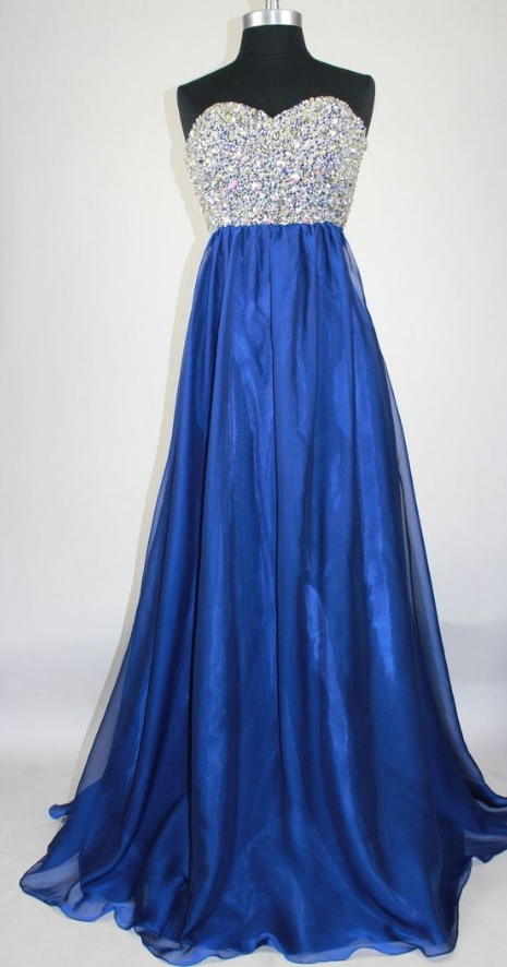 Royal Blue Beaded Prom Dress Long Evening Dress on Luulla