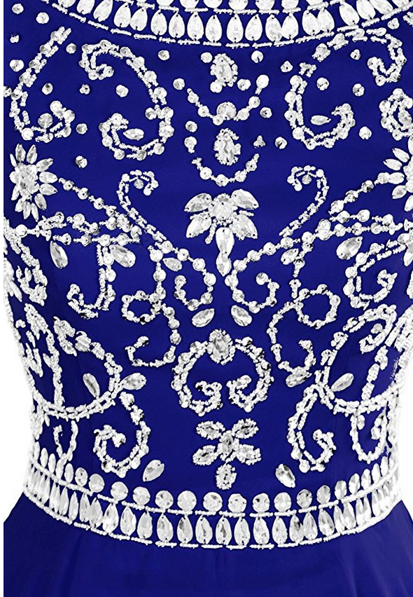 Flowy Royal Blue Chiffon Evening Dress Long Prom Dress