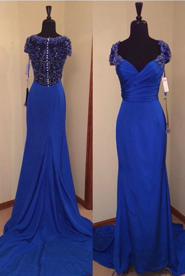 Royal Blue Prom Dresses,royal Blue Prom Dress,beaded Formal Gown