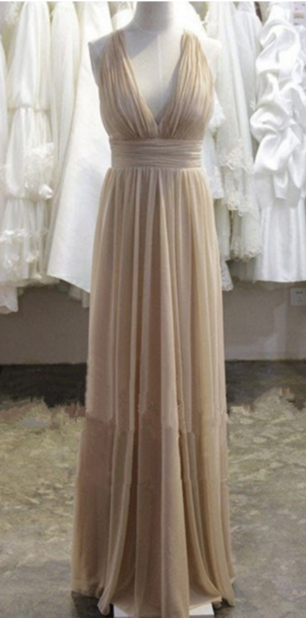 Sexy V Neck Prom Dresses,chiffon Prom Dress Evening Dress on Luulla