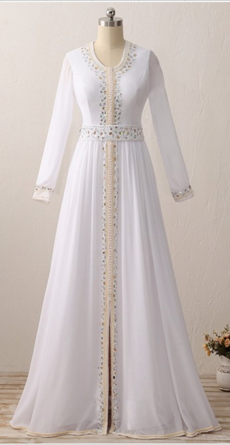 long white silk dress