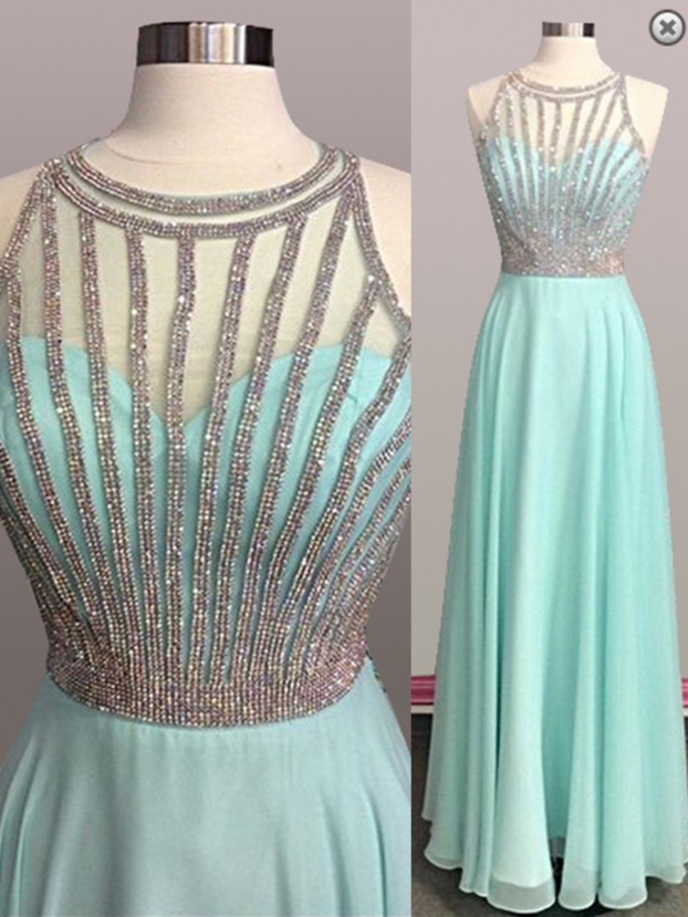 Ruched A Line Satin Mint Green Prom Dress main image 1