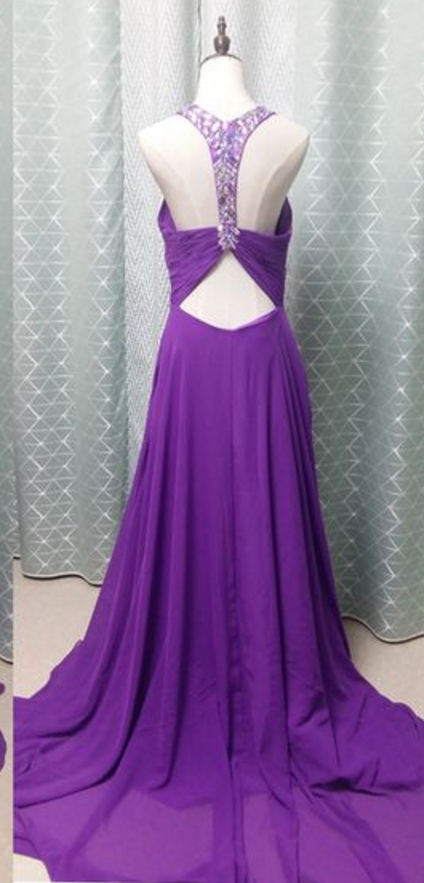 Pretty A Line One Shoulder Chiffon Without Sleeves Long Prom Dress, Evening Dress C6698