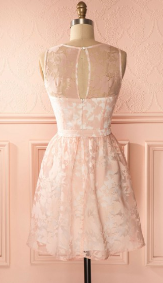 A-Line Halter Backless Short Pearl Pink Satin Homecoming Dress TR0165