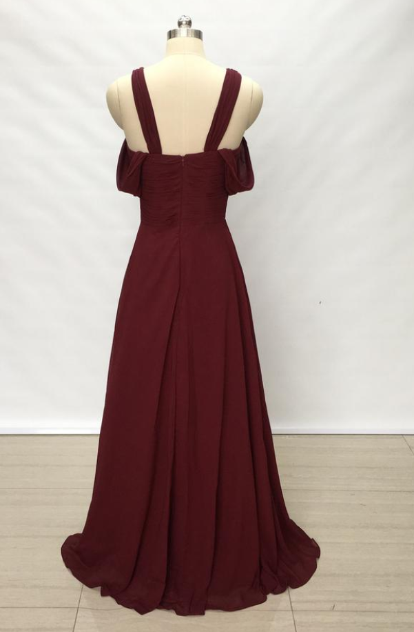 Chiffon Strapless Dresses with Sweetheart Burgundy main image 1