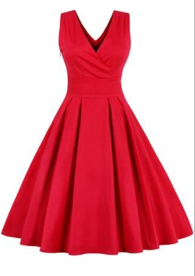 Vintage Pleated Dress, V Neck Dress on Luulla