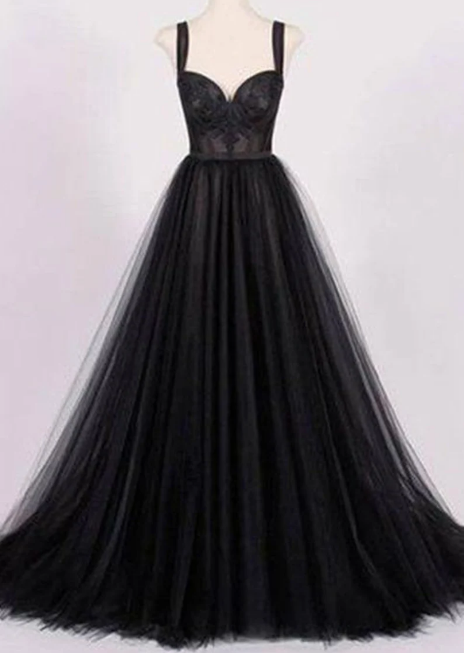 Prom Dresses Black Tulle Dress, Princess Simple Dress, Prom Dress ...