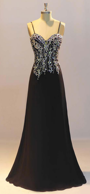 A-Line/Elegant Sleeveless Spaghetti Straps Chiffon Floor-Length Ruched Prom Dresses main image 1