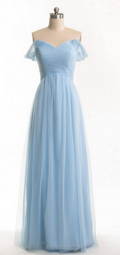 Elegant A Line Tulle Formal Prom Dress, Beautiful Long Prom Dress ...