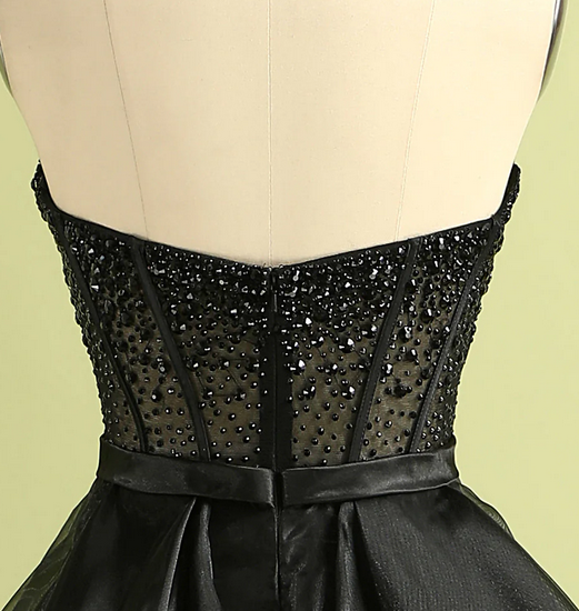 strapless tulle dress