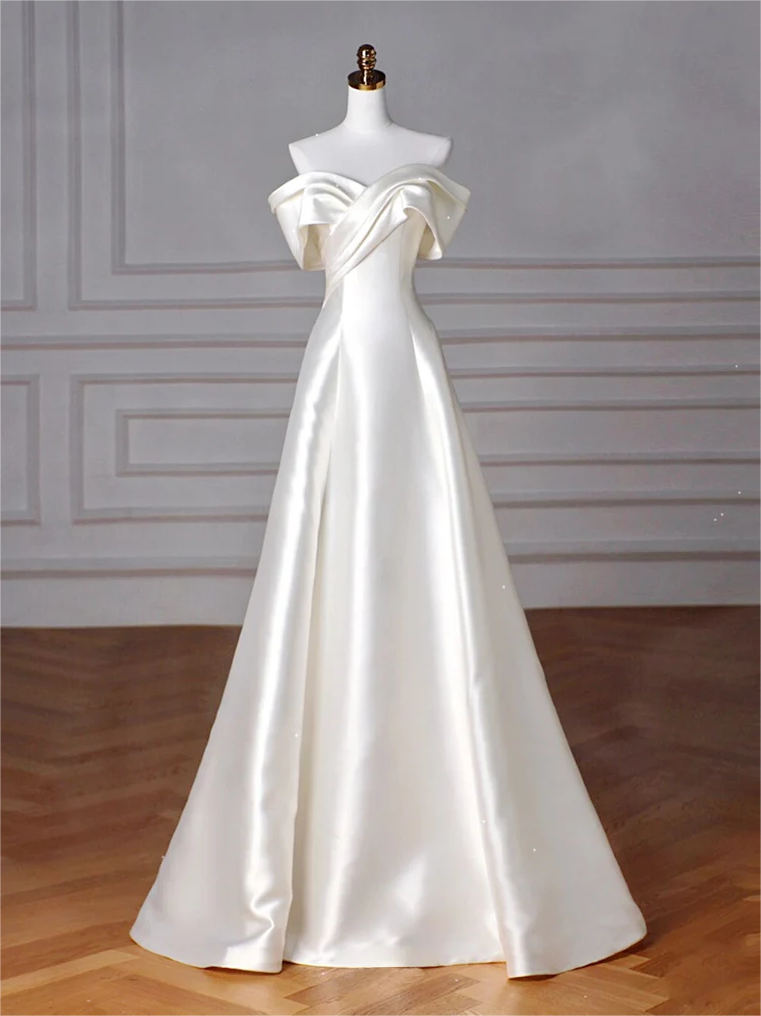 Beige A-line Tulle Beading Long Formal Prom Dress, Beige Formal Dress main image 0